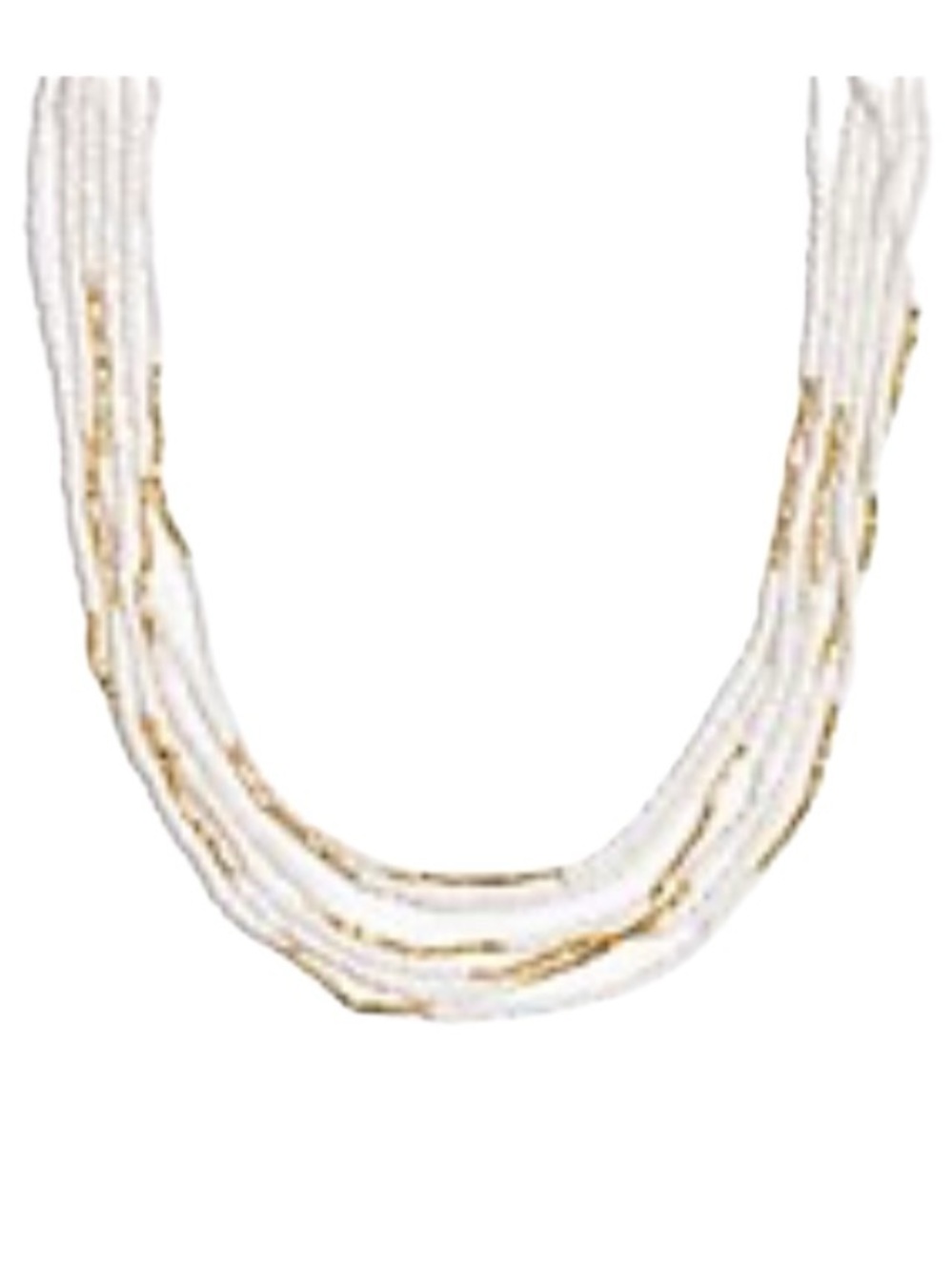 J.Crew Statement Colorblock Beaded Necklace White Gold